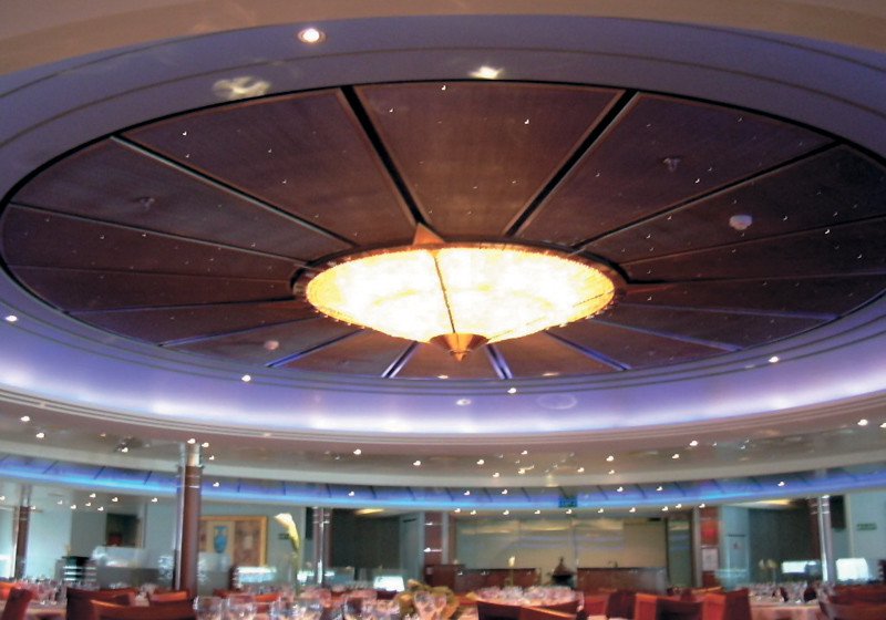 Hall counter – ceiling on a cruise ship Seven Seas Voyager