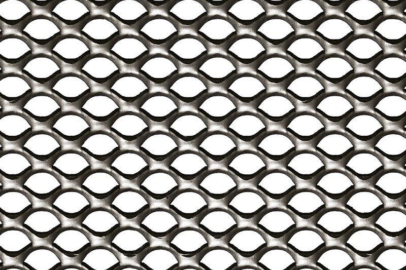 Round expanded metal is a valid alternative to perforated metal, with the advantage of not having production waste.