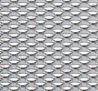 A rhomboidal mesh with particularly curvy and round lines