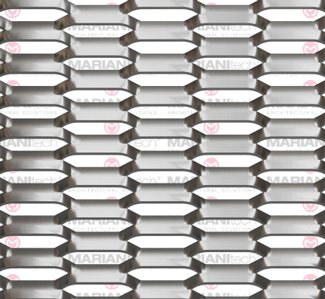 A stretched mesh that will cover your facades with a unique aesthetic.
Its special elongated shape and its elegant line make it suitable for any application.